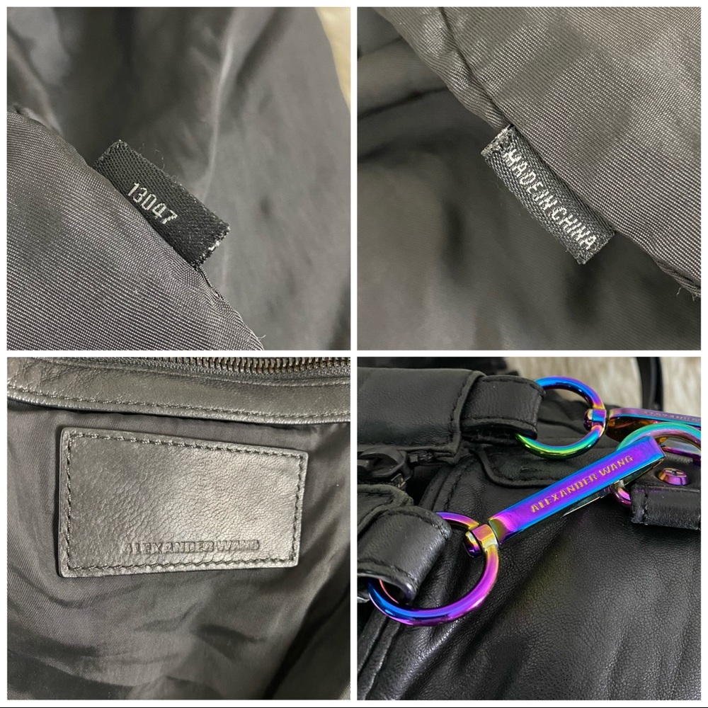 Alexander Wang Black Leather Backpack with Iridescent Hardware - Picture 4 of 16